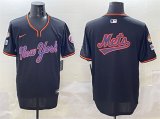 Cheap Men's New York Mets Team Big Logo Black 2025 Spring Training Stitched Baseball Jersey