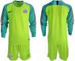 Wholesale Cheap Chile Blank Shiny Green Goalkeeper Long Sleeves Soccer Country Jersey