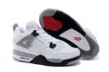Wholesale Cheap Kids Air Jordan 4 Shoes White/gray-red-black