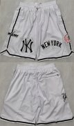Cheap Men's New Yok Yankees White Shorts (Run Small)
