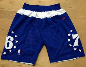 Wholesale Cheap Men\'s Philadelphia 76ers Blue Stars Short