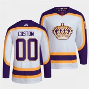 Cheap Men's Los Angeles Kings Custom White 2022 Reverse Retro Stitched Jersey