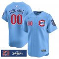 Men's Chicago Cubs Active Player Custom Blue 'Ryne Sandberg Tribute' Vapor Limited V3 Stitched Baseball Jersey Cheap Wholesale