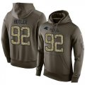 Wholesale Cheap NFL Men's Nike Carolina Panthers #92 Vernon Butler Stitched Green Olive Salute To Service KO Performance Hoodie