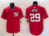 Men's Washington Nationals #29 James Wood Red Limited Stitched Baseball Jersey Cheap