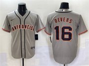 Cheap Men's San Francisco Giants #16 Rafael Devers Gray Cool Base Stitched Baseball Jersey