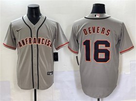 Cheap Men\'s San Francisco Giants #16 Rafael Devers Gray Cool Base Stitched Baseball Jersey