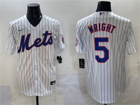 Men\'s New York Mets #5 David Wright White Stitched Baseball Jersey Cheap Wholesale