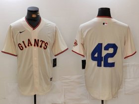 Cheap Men\'s San Francisco Giants #42 Jackie Robinson Cream Limited Stitched Cool Base Jersey