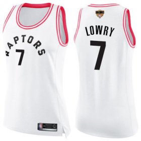 Wholesale Cheap Raptors #7 Kyle Lowry White Pink 2019 Finals Bound Women\'s Basketball Swingman Fashion Jersey