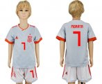 Wholesale Cheap Spain #7 Morata Away Kid Soccer Country Jersey
