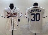 Men's Detroit Tigers #30 Kerry Carpenter White With Patch Cool Base Stitched Baseball Jersey Cheap