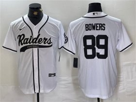 Wholesale Cheap Men\'s Las Vegas Raiders #89 Brock Bowers White Cool Base Baseball Stitched Jersey
