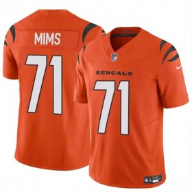 Cheap Men\'s Cincinnati Bengals #71 Amarius Mims Orange 2024 Draft F.U.S.E Vapor Untouchable Limited Football Stitched Jersey
