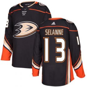 Wholesale Cheap Adidas Ducks #13 Teemu Selanne Black Home Authentic Stitched NHL Jersey