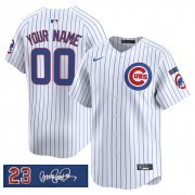 Men's Chicago Cubs Active Player Custom White 'Ryne Sandberg Tribute' Vapor Limited V3 Stitched Baseball Jersey Cheap Wholesale