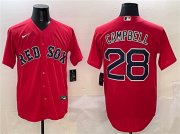Cheap Men's Boston Red Sox #28 Kristian Campbell Red Cool Base Stitched Baseball Jersey