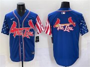 Cheap Men's St. Louis Cardinals Team Big Logo Royal Independence Day Vapor Premier Limited Stitched Baseball Jerseys