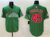Men's Philadelphia Phillies #45 Zack Wheeler Green Phanatic Limited Stitched Jersey Cheap