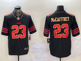 Cheap Men\'s San Francisco 49ers #23 Christian McCaffrey Black Golden Edition Stitched Nike Limited Jersey