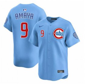 Men\'s Chicago Cubs #9 Miguel Amaya Blue 2024-25 2nd Alternate Limited Stitched Baseball Jersey Cheap