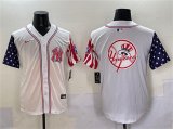 Cheap Men's New York Yankees Team Big Logo White American Style Limited Stitched Baseball Jersey