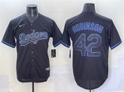 Cheap Men's Los Angeles Dodgers #42 Jackie Robinson Black Fashion Stitched Baseball Jersey