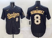 Cheap Men's Los Angeles Dodgers #8 Enrique Hernandez Black Gold Limited Stitched Baseball Jersey