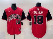Cheap Men's Chicago White Sox #18 Pilsen Red Black 2025 City Connect Limited Stitched Baseball Jersey