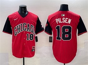 Cheap Men\'s Chicago White Sox #18 Pilsen Red Black 2025 City Connect Limited Stitched Baseball Jersey