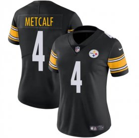 Women\'s Pittsburgh Steelers #4 DK Metcalf Black 2025 Vapor Football Stitched Jersey(Run Small) Cheap