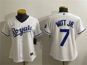 Cheap Youth Kansas City Royals #7 Bobby Witt Jr. White Cool Base Stitched Baseball Jersey