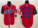 Cheap Men's Los Angeles Dodgers #22 Clayton Kershaw Red Limited Stitched Baseball Jersey