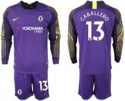 Wholesale Cheap Chelsea #13 Caballero Purple Goalkeeper Long Sleeves Soccer Club Jersey