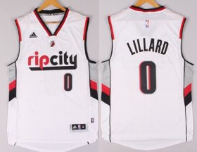 Wholesale Cheap Portland Trail Blazers #0 Damian Lillard Rip City Revolution 30 Swingman 2014 New White Jersey