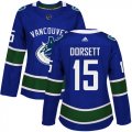 Wholesale Cheap Adidas Canucks #15 Derek Dorsett Blue Home Authentic Women's Stitched NHL Jersey