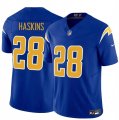 Cheap Men's Los Angeles Chargers #28 Hassan Haskins Royal 2024 F.U.S.E Vapor Limited Stitched Football Jersey