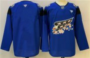 Cheap Men's Washington Capitals Blank Blue Cherry Blossom Stitched Hockey Jersey