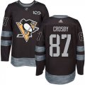 Wholesale Cheap Adidas Penguins #87 Sidney Crosby Black 1917-2017 100th Anniversary Stitched NHL Jersey