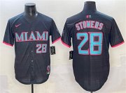 Men's Miami Marlins #28 Kyle Stowers Black 2025 City Connect Limited Stitched Baseball Jersey Cheap