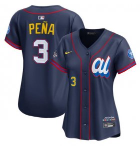 Cheap Women\'s American League #3 Jeremy Pena Navy 2025 All-Star Limited Stitched Baseball Jersey(Run Small)