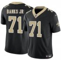 Cheap Men's New Orleans Saints #71 Kelvin Banks Jr Black 2025 Draft F.U.S.E. Vapor Limited Football Stitched Jersey
