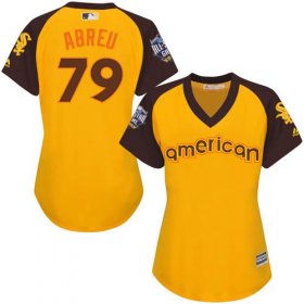 Wholesale Cheap White Sox #79 Jose Abreu Gold 2016 All-Star American League Women\'s Stitched MLB Jersey