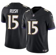 Men's Baltimore Ravens #15 Cooper Rush Black 2025 F.U.S.E Vapor Limited Football Jersey Cheap Wholesale