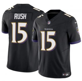 Men\'s Baltimore Ravens #15 Cooper Rush Black 2025 F.U.S.E Vapor Limited Football Jersey Cheap Wholesale