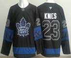 Cheap Men's Toronto Maple Leafs #23 Matthew Knies Black Alternate Authentic Jersey