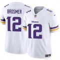 Men's Minnesota Vikings #12 Max Brosmer White 2025 F.U.S.E. Vapor Untouchable Limited Football Stitched Jersey Cheap Wholesale