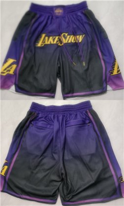 Los Angeles Lakers Purple Black 2025 City Edition Shorts (Run Small) Cheap