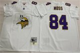 Cheap Men's Minnesota Vikings #84 Randy Moss White Throwback Football Stitched Jersey