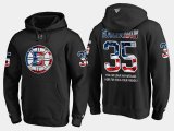 Wholesale Cheap Bruins #35 Anton Khudobin NHL Banner Wave Usa Flag Black Hoodie